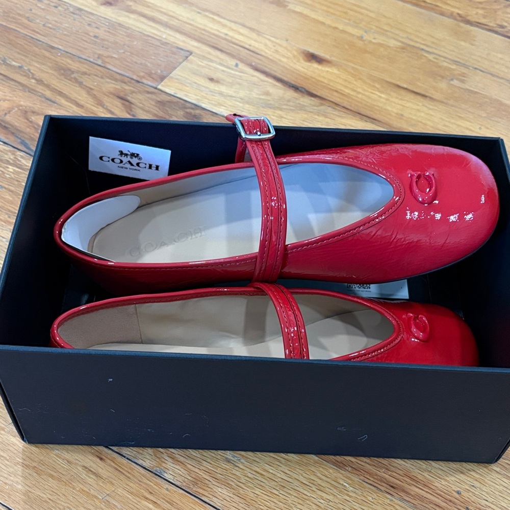 Coach Red Patent Mary Jane Women’s Shoes - Picture 4 of 4